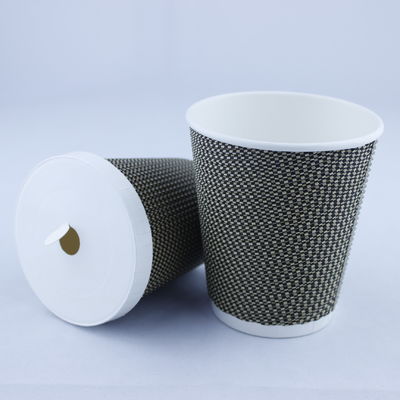 Druckkaffee-Ripple-Papierbecher mit Deckel Einwegkaffee 360 ml