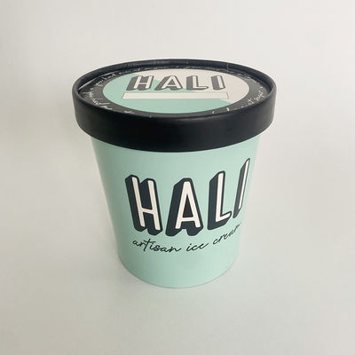 500 ml umweltfreundliche Eisbecken mit Deckel Einwand 16 Oz Behälter