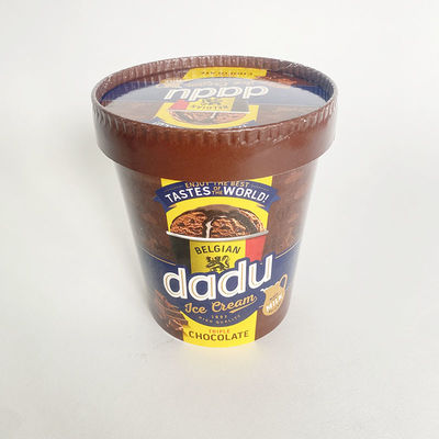 Einweg-Eis-Papier-Tasse mit Deckel 17 Unzen 520 ml Einwandbehälter