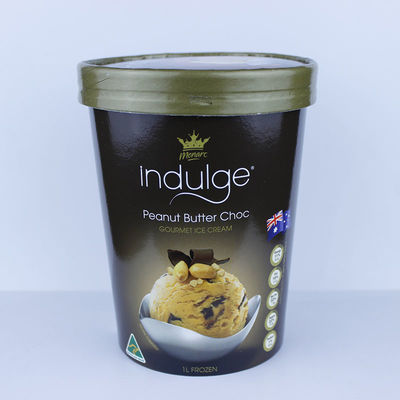 34 Unzen recycelte Eisbecher, gedruckte 1000 ml Eis Container mit Deckel