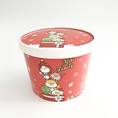 Recycling-Eis-Papier-Eimer mit Deckel 64oz Einzelwand Custom gedruckt