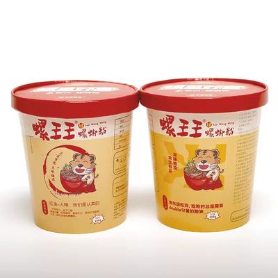 Öko-freundliche Ramen-Papierschüssel, 1000 ml Instant Noodle-Schüssel Verpackung mit Deckel