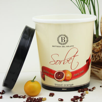 Öko-freundliche Eiscreme-Papier-Tasse mit Deckel 16oz 475ml gefrorener Joghurt-Container