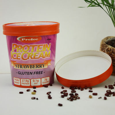 Öko-freundliche Eiscreme-Papier-Tasse mit Deckel 16oz 475ml gefrorener Joghurt-Container
