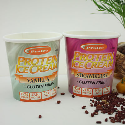 Öko-freundliche Eiscreme-Papier-Tasse mit Deckel 16oz 475ml gefrorener Joghurt-Container