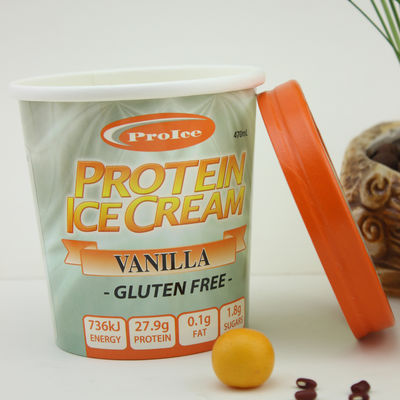 Öko-freundliche Eiscreme-Papier-Tasse mit Deckel 16oz 475ml gefrorener Joghurt-Container