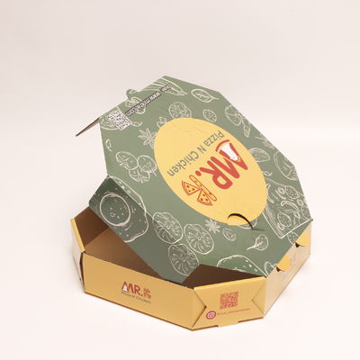 Druckte Wellkarton-Pizza-Boxen Isolier-Bäckerei-Papierbehälter