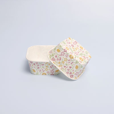 Quadratische Bäckerei Verpackungskiste Kleine Cupcake Liner Fluted Kuchen Tassen Recycling