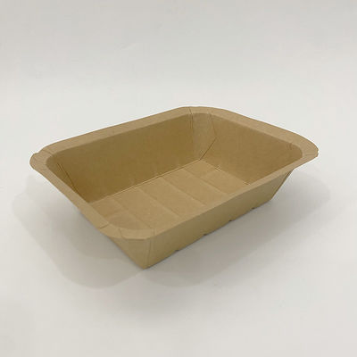 250gm Braun Kraft-Trays, Kompostierbare PE-Beschichtung Fast-Food-Trays