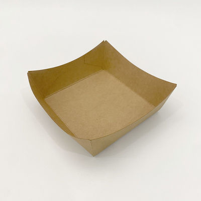 Einweg-Kraft-Papier-Lebensmittel-Trays, Pommes Frites, Huhn, Papier-Servier-Trays.