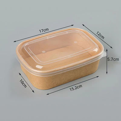 Einfach zu nehmen, quadratische Papierschüssel mit Deckel Einweg-Kostüm 500 ml 750 ml 1000 ml