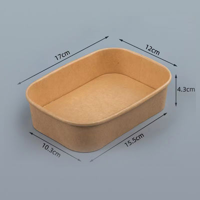 Kraft-Quadrat-Papierschale mit flachem Deckel Biologisch abbaubare Fastfood-Flasche