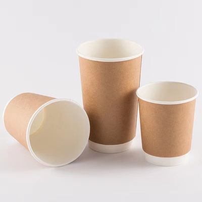 Kraftpapierbecher mit Deckel, Kaffeepakete, Doppelwand-Wärmebecher