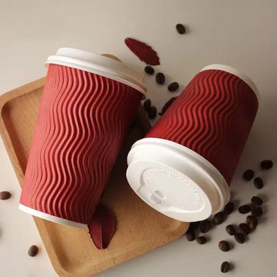 Kaffee-Kompostierbare Doppelwandbecher, gedruckte Ripple 8 Oz isolierte Papierbecher