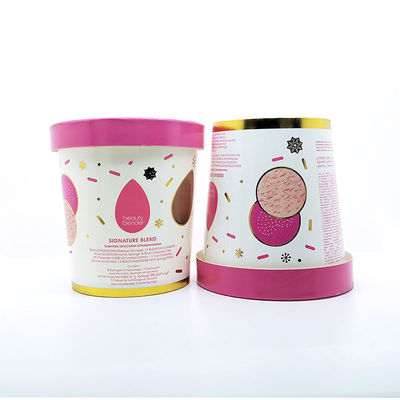 Custom Print Gold Stempel Lebensmittel sicherer Qualität Papier Eiscreme Joghurt Papier Tasse mit Deckel