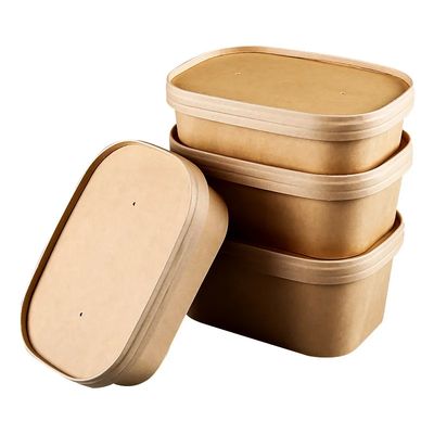 Fabrikprodukte gedruckte mittlere Quadratkarte Papierschüssel Verpackung - sichere Verpackung mit Papierdeckel