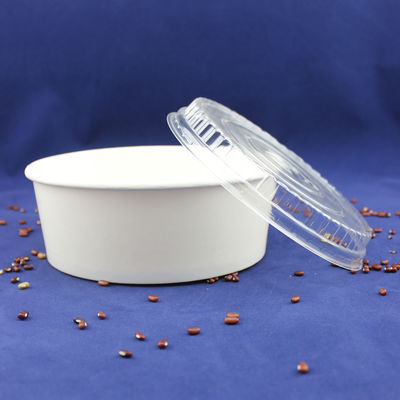 Einwegsalatschüssel aus handwerklichem Papier mit gedruckter Papiertasse und Haustierdeckel