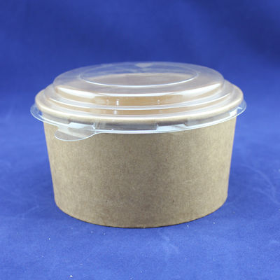 Einwegsalatschüssel aus handwerklichem Papier mit gedruckter Papiertasse und Haustierdeckel