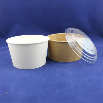Einwegsalatschüssel aus handwerklichem Papier mit gedruckter Papiertasse und Haustierdeckel