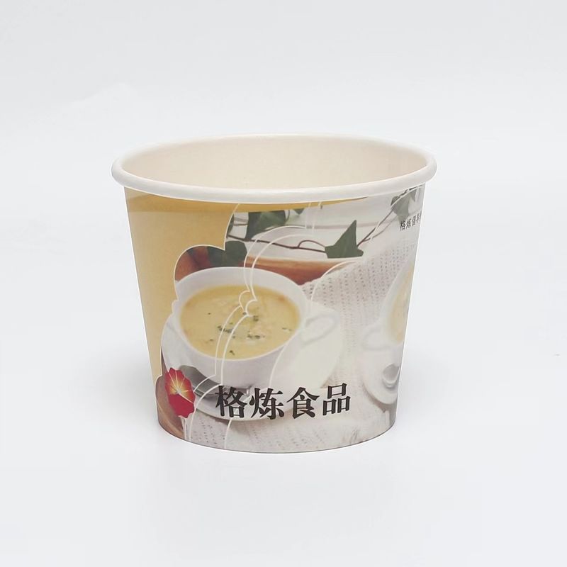 Einwegschüssel rund Verdickung aus Papier Suppe Tasse und Deckel Lebensmittelverpackung Großhandel