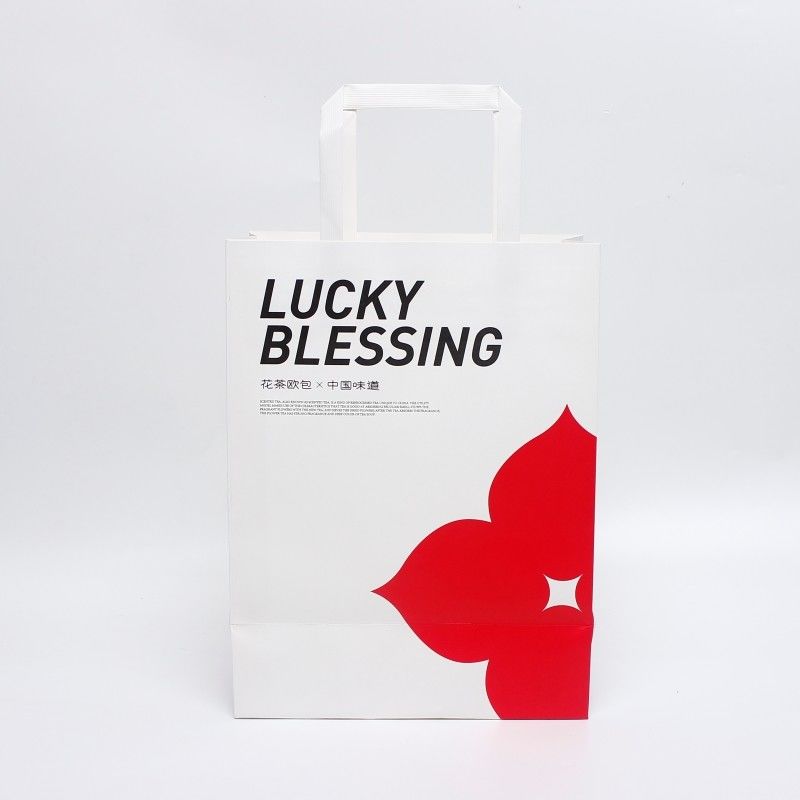 Besonders gedruckte Luxus kleine recycelte Einkaufstüten Geschenkpapiertüten mit Geschäftsnamen für Schmuck Verpackung mit Griff